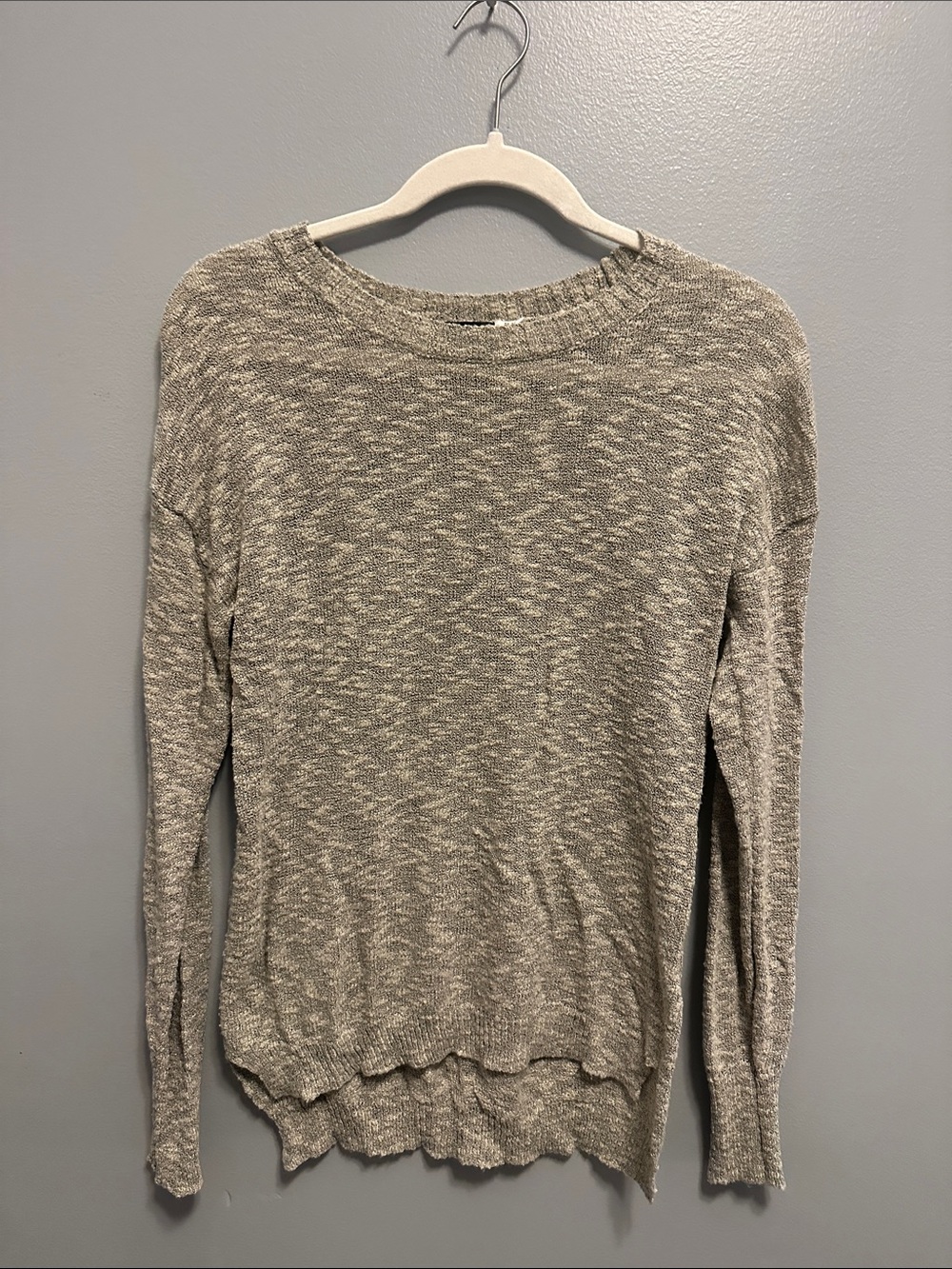 Urban Outfitters Marled Light Gray Scoop Neck Sweater